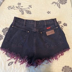Purple wrangler high waisted shorts